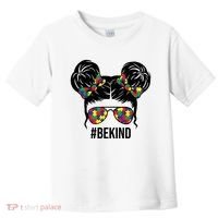 Be Kind Messy Bun Autism Awareness Toddler T-Shirt thumb 0