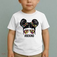 Be Kind Messy Bun Autism Awareness Toddler T-Shirt thumb 2