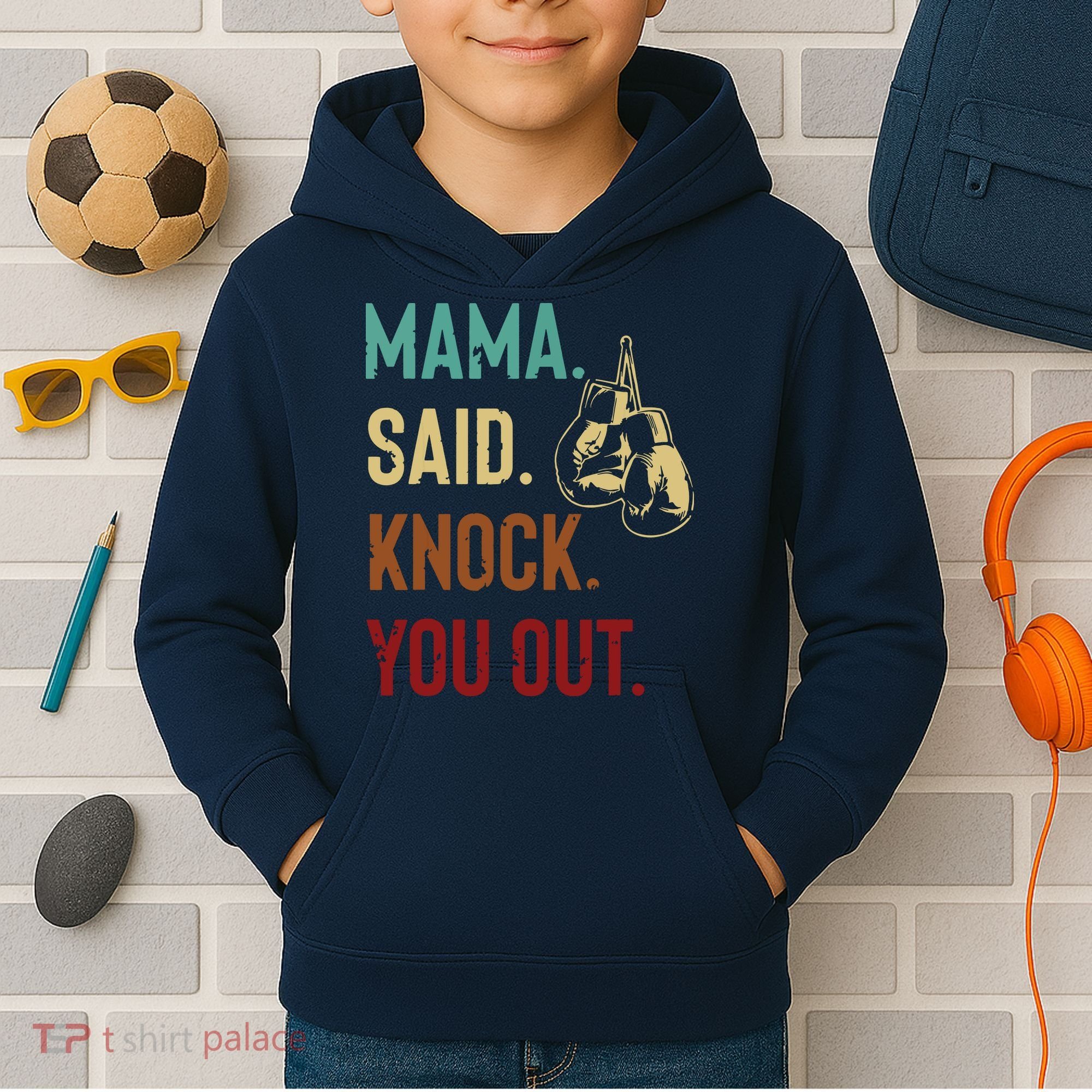 Boxing Kickboxing Mama Said Knock You Out Kids Hoodie
