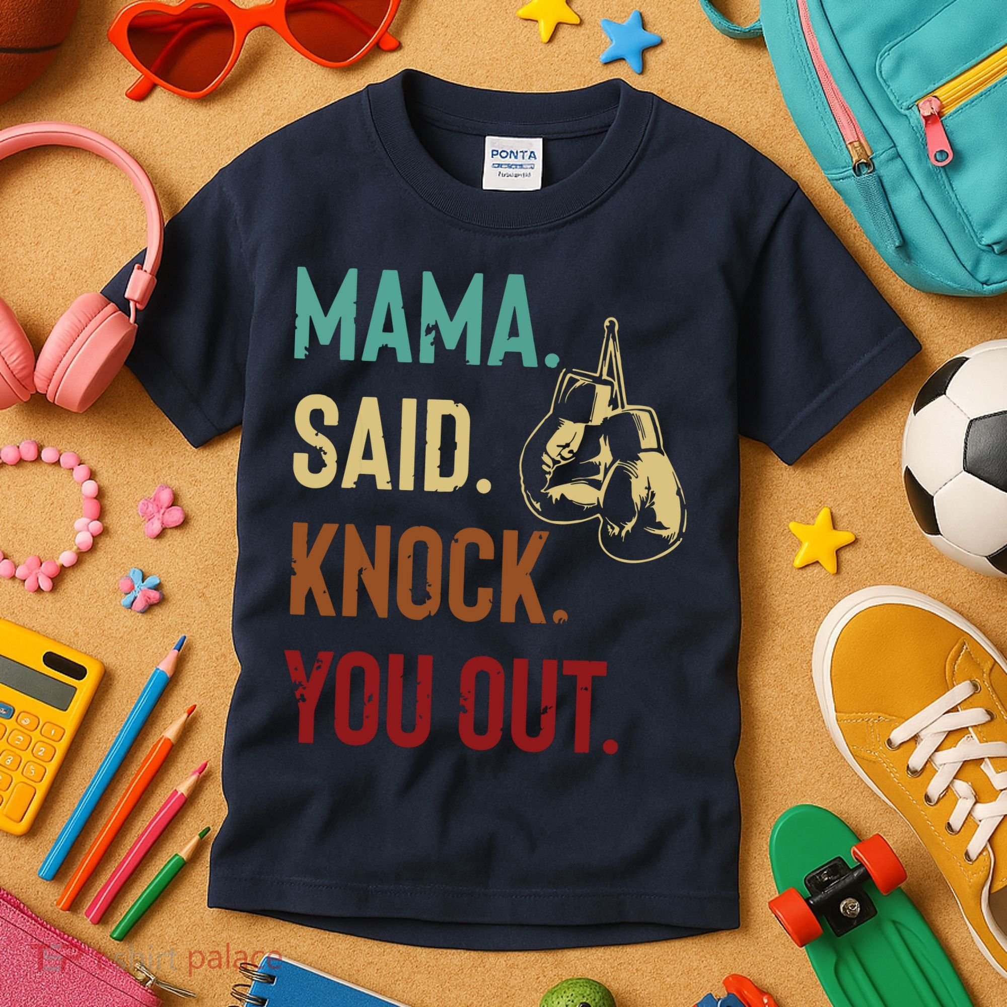 Boxing Kickboxing Mama Said Knock You Out Kids T-Shirt