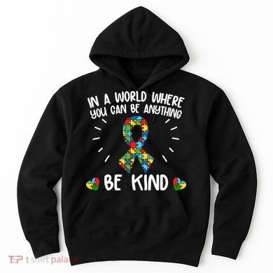 Be Kind Motivational Autism Awareness Slogan Autism Puzzle Message Hoodie
