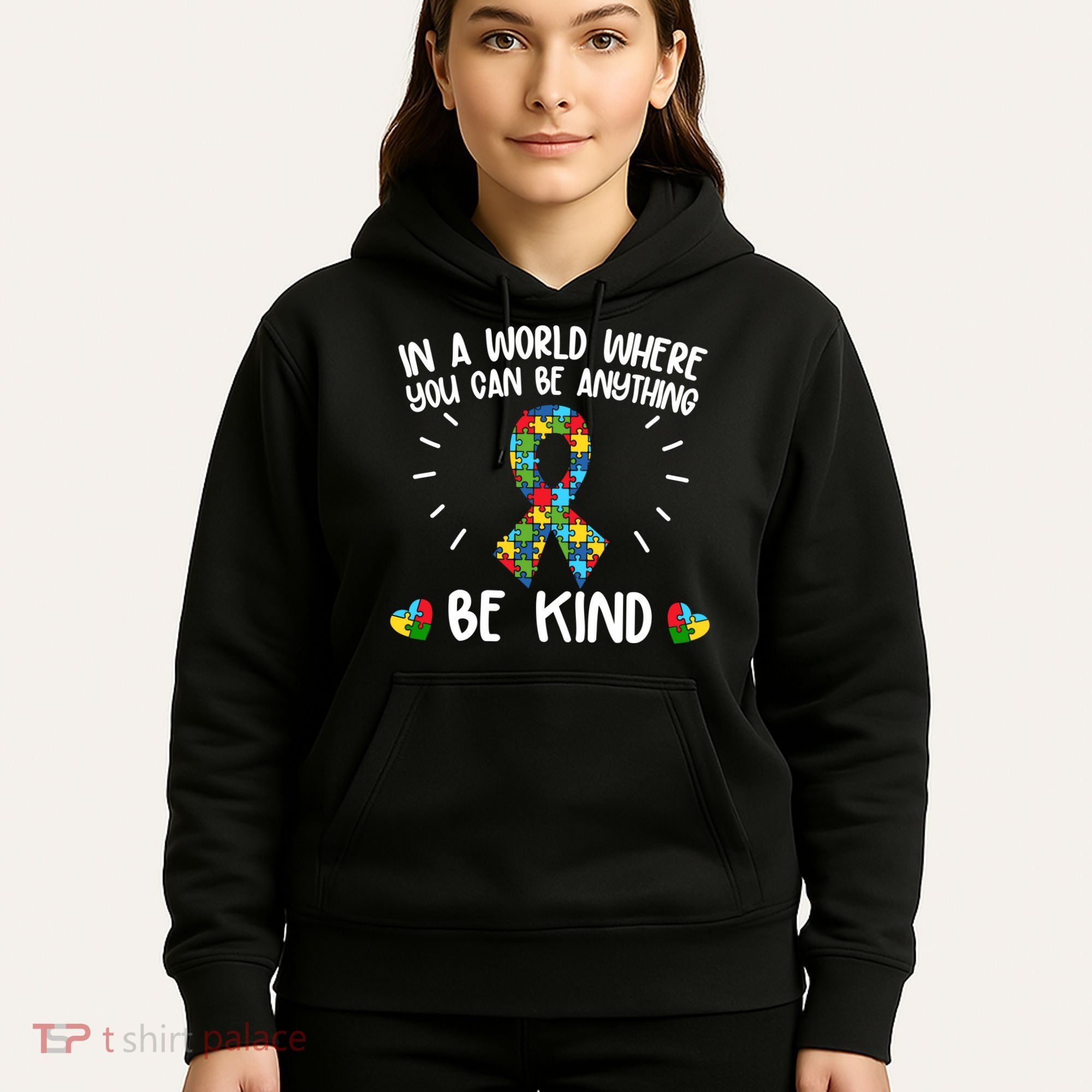 Be Kind Motivational Autism Awareness Slogan Autism Puzzle Message Hoodie