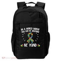 Be Kind Motivational Autism Awareness Slogan Autism Puzzle Message Backpack thumb 0