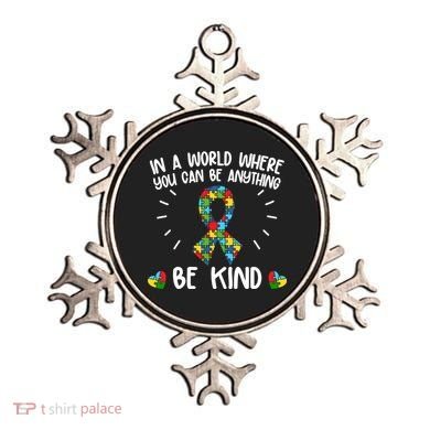 Be Kind Motivational Autism Awareness Slogan Autism Puzzle Message Ornament