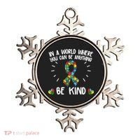 Be Kind Motivational Autism Awareness Slogan Autism Puzzle Message Ornament thumb 0