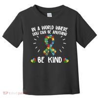 Be Kind Motivational Autism Awareness Slogan Autism Puzzle Message Toddler T-Shirt thumb 0