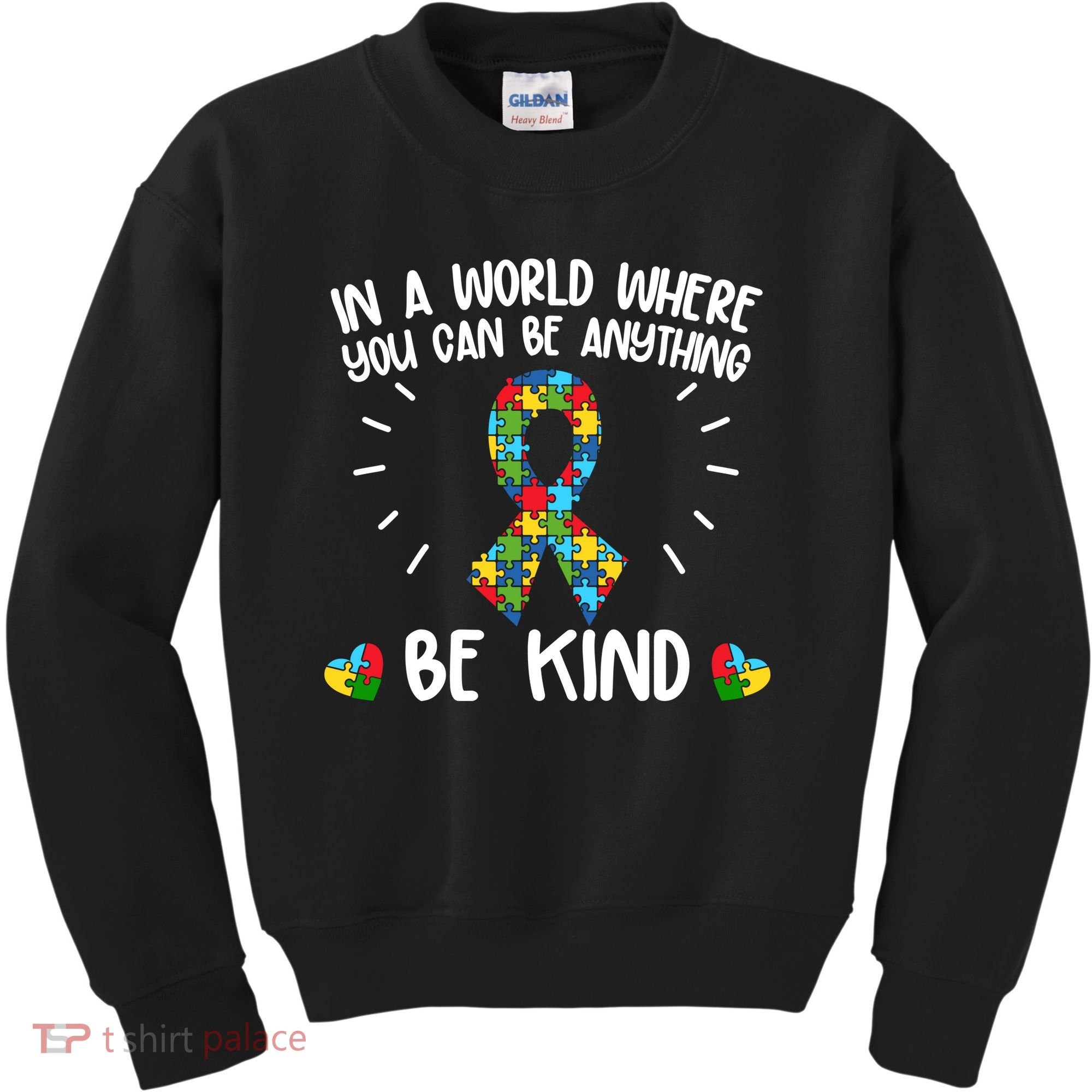 Be Kind Motivational Autism Awareness Slogan Autism Puzzle Message Kids Sweatshirt