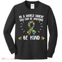 Be Kind Motivational Autism Awareness Slogan Autism Puzzle Message Kids Long Sleeve Shirt thumb 0