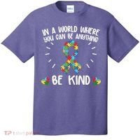 Be Kind Motivational Autism Awareness Slogan Autism Puzzle Message T-Shirt thumb 0