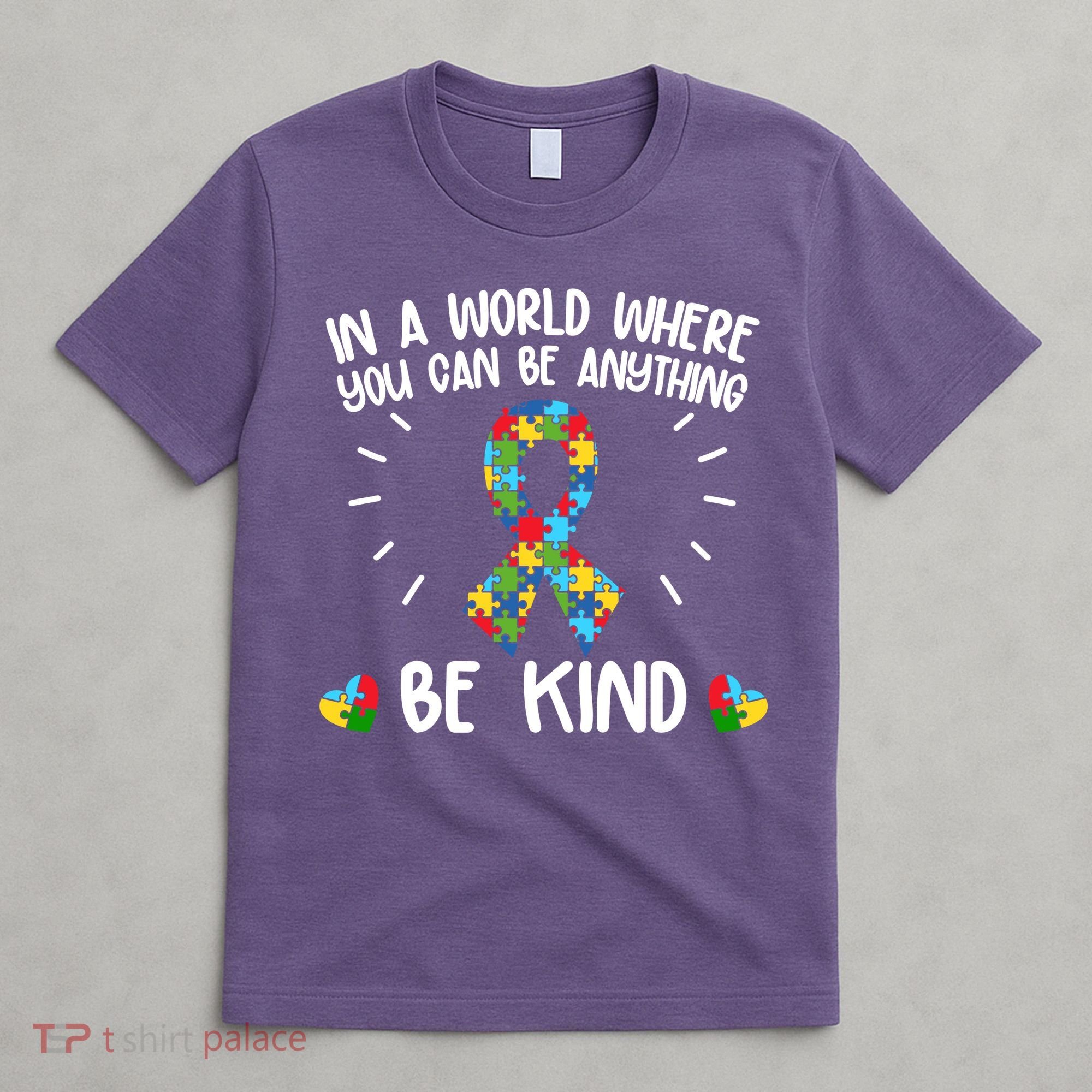 Be Kind Motivational Autism Awareness Slogan Autism Puzzle Message T-Shirt