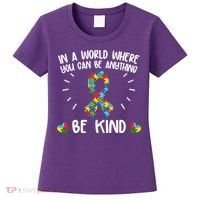 Be Kind Motivational Autism Awareness Slogan Autism Puzzle Message Women's T-Shirt thumb 0
