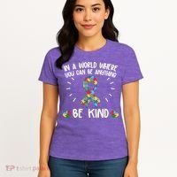 Be Kind Motivational Autism Awareness Slogan Autism Puzzle Message Women's T-Shirt thumb 4