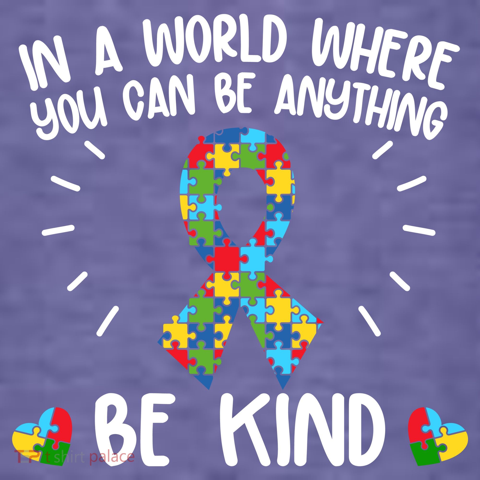 Be Kind Motivational Autism Awareness Slogan Autism Puzzle Message Kids T-Shirt