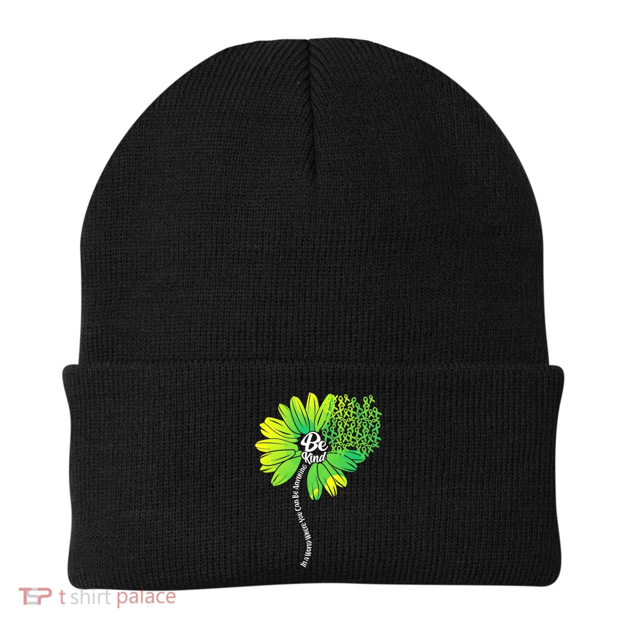 Be Kind Mental Health Awareness Flower Beanie