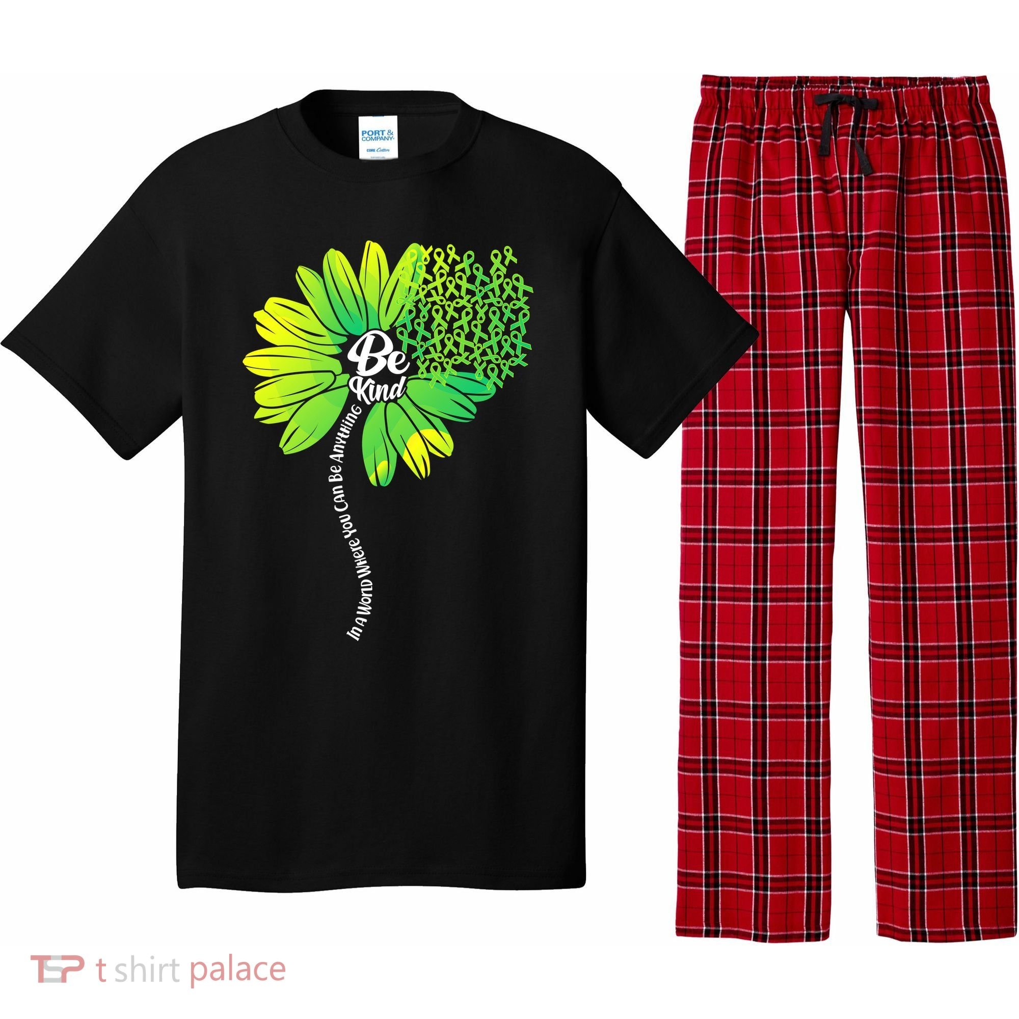Be Kind Mental Health Awareness Flower Pajama Set