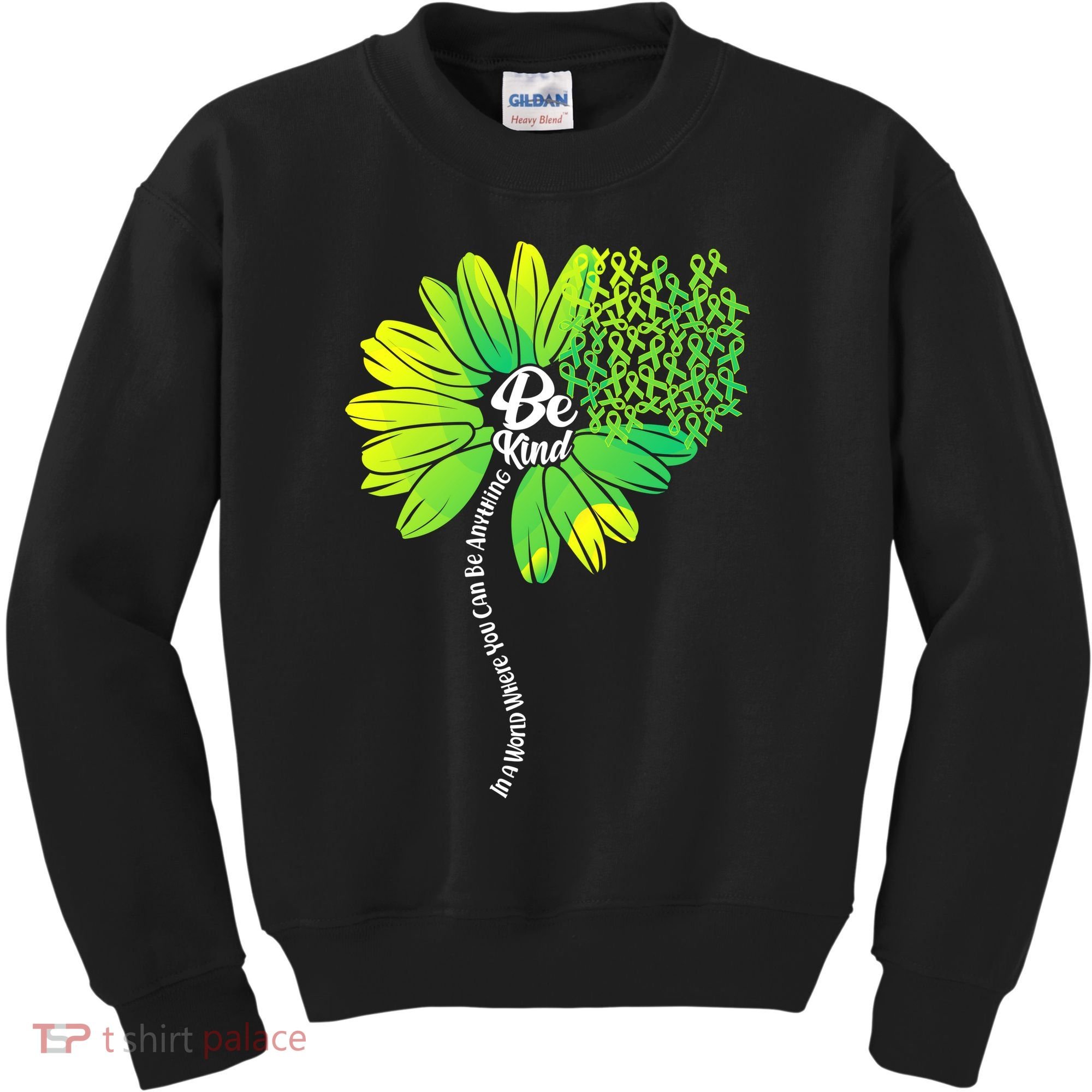 Be Kind Mental Health Awareness Flower Kids Sweatshirt
