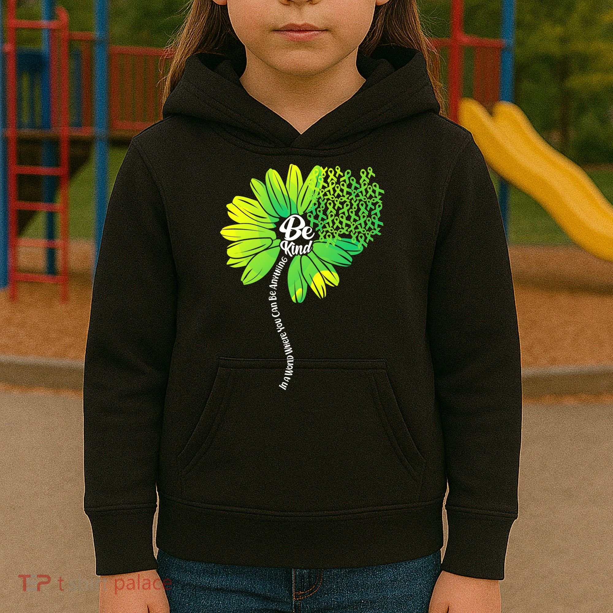 Be Kind Mental Health Awareness Flower Kids Hoodie