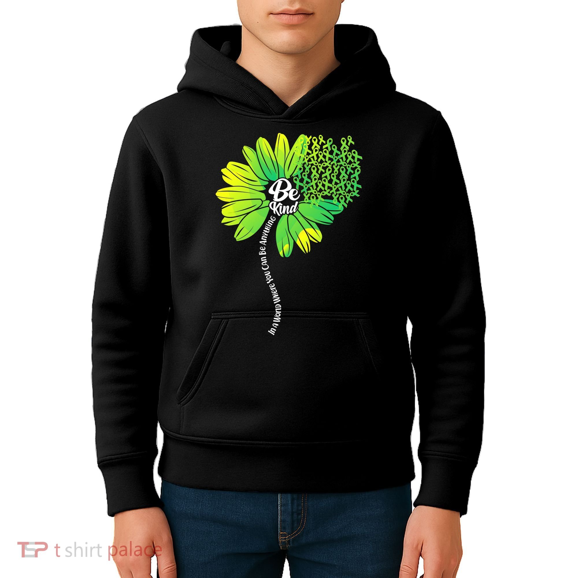 Be Kind Mental Health Awareness Flower Kids Hoodie