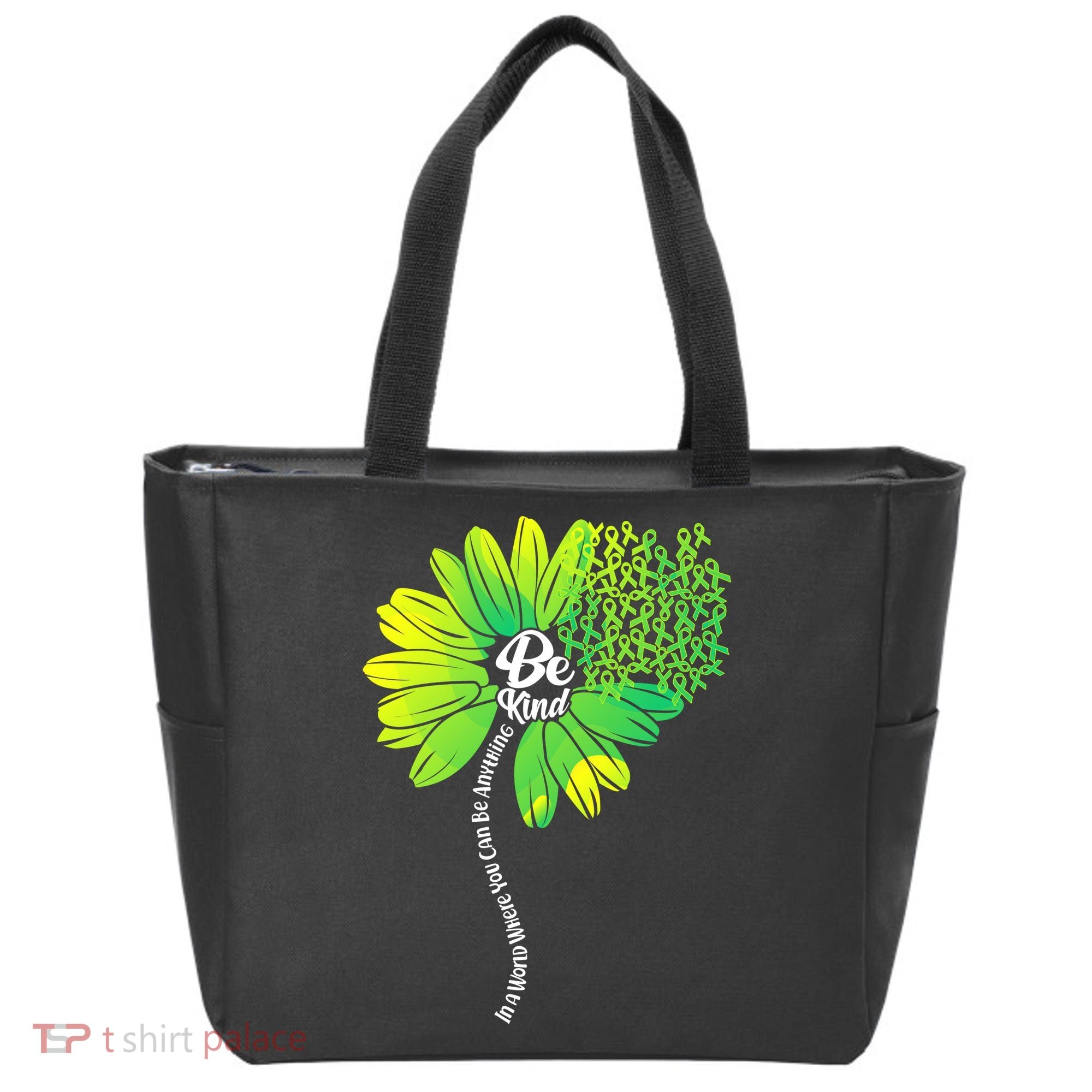 Be Kind Mental Health Awareness Flower Tote Bag