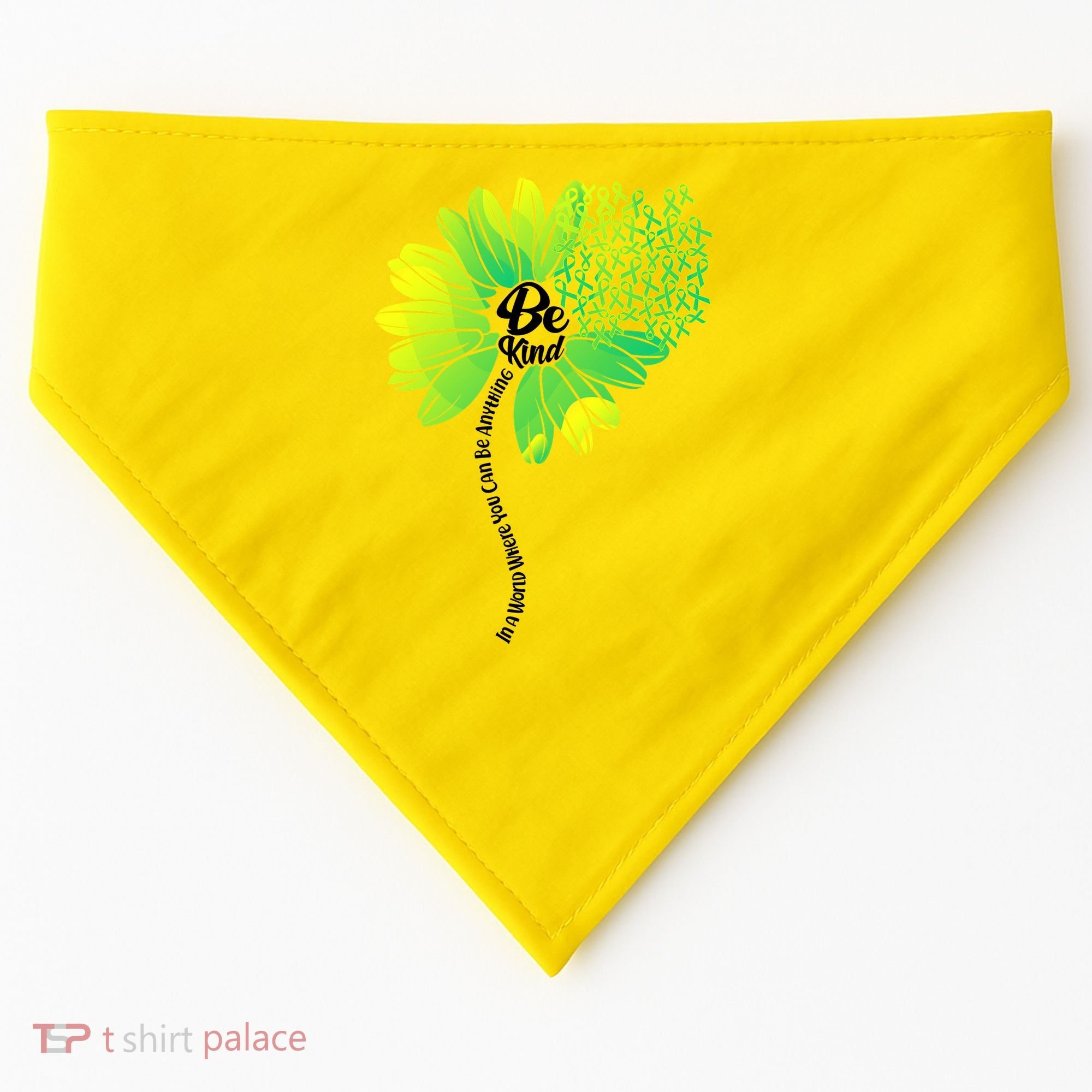 Be Kind Mental Health Awareness Flower USA-Made Doggie Bandana