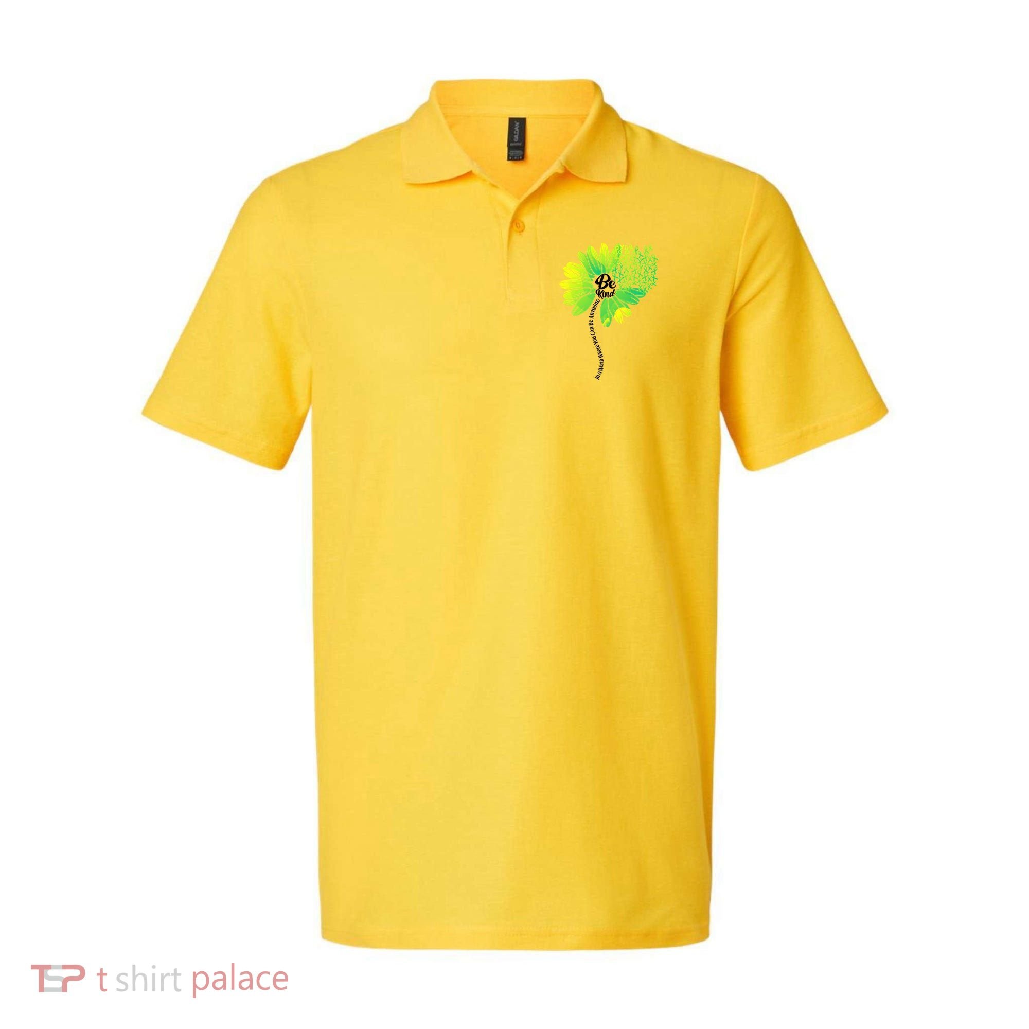 Be Kind Mental Health Awareness Flower Polo