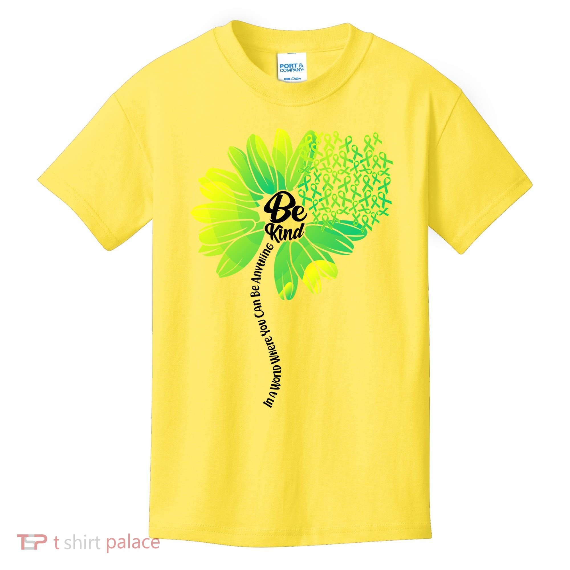 Be Kind Mental Health Awareness Flower Kids T-Shirt