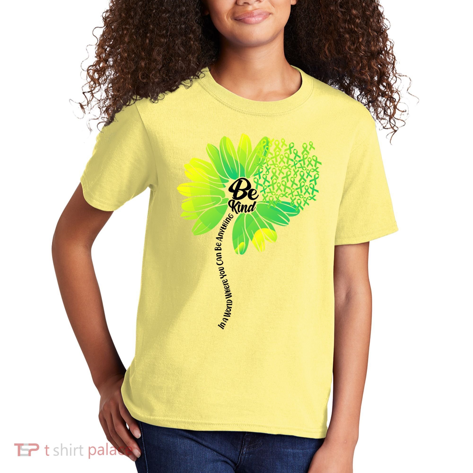 Be Kind Mental Health Awareness Flower Kids T-Shirt