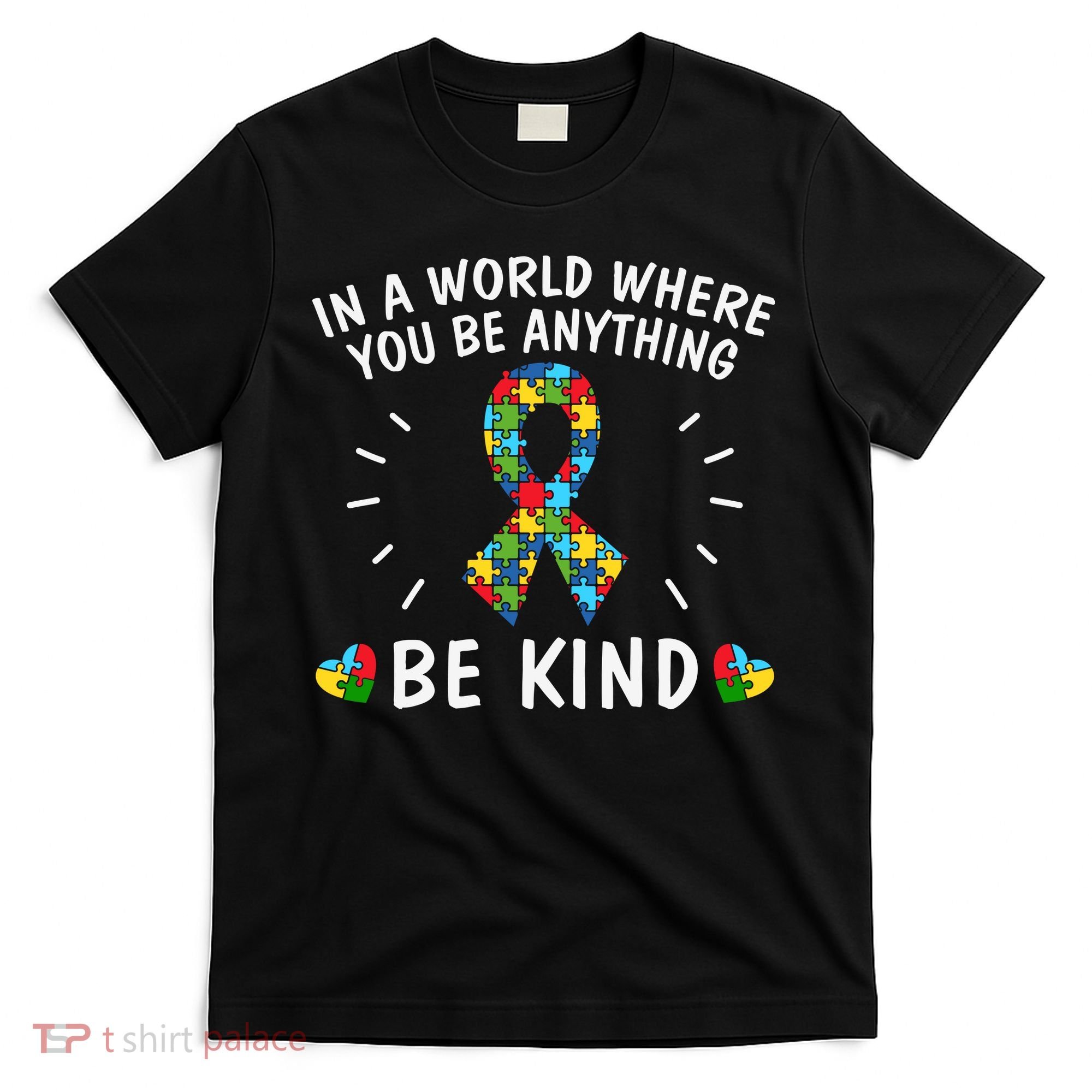 Be Kind Motivational Autism Awareness Slogan Autism Puzzle Message T-Shirt