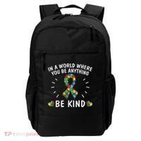 Be Kind Motivational Autism Awareness Slogan Autism Puzzle Message Backpack thumb 0