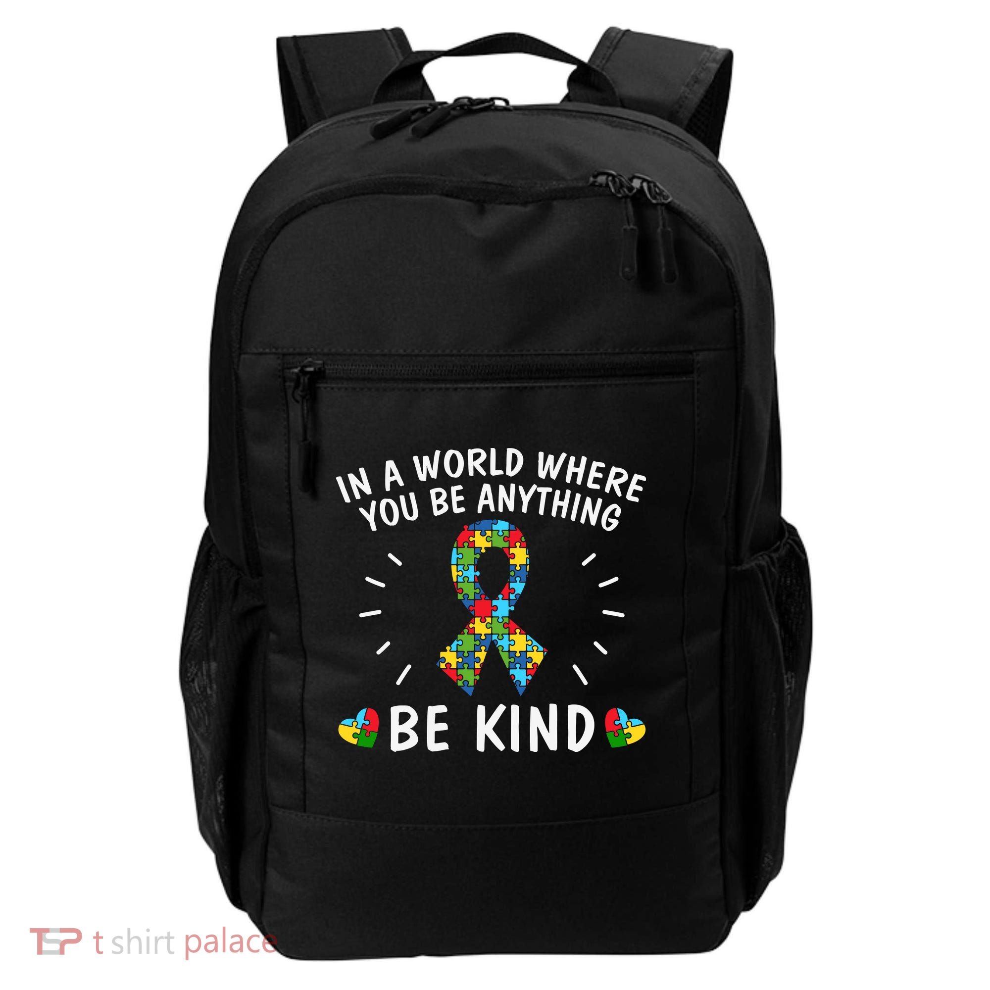 Be Kind Motivational Autism Awareness Slogan Autism Puzzle Message Backpack
