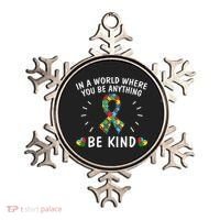 Be Kind Motivational Autism Awareness Slogan Autism Puzzle Message Ornament thumb 0