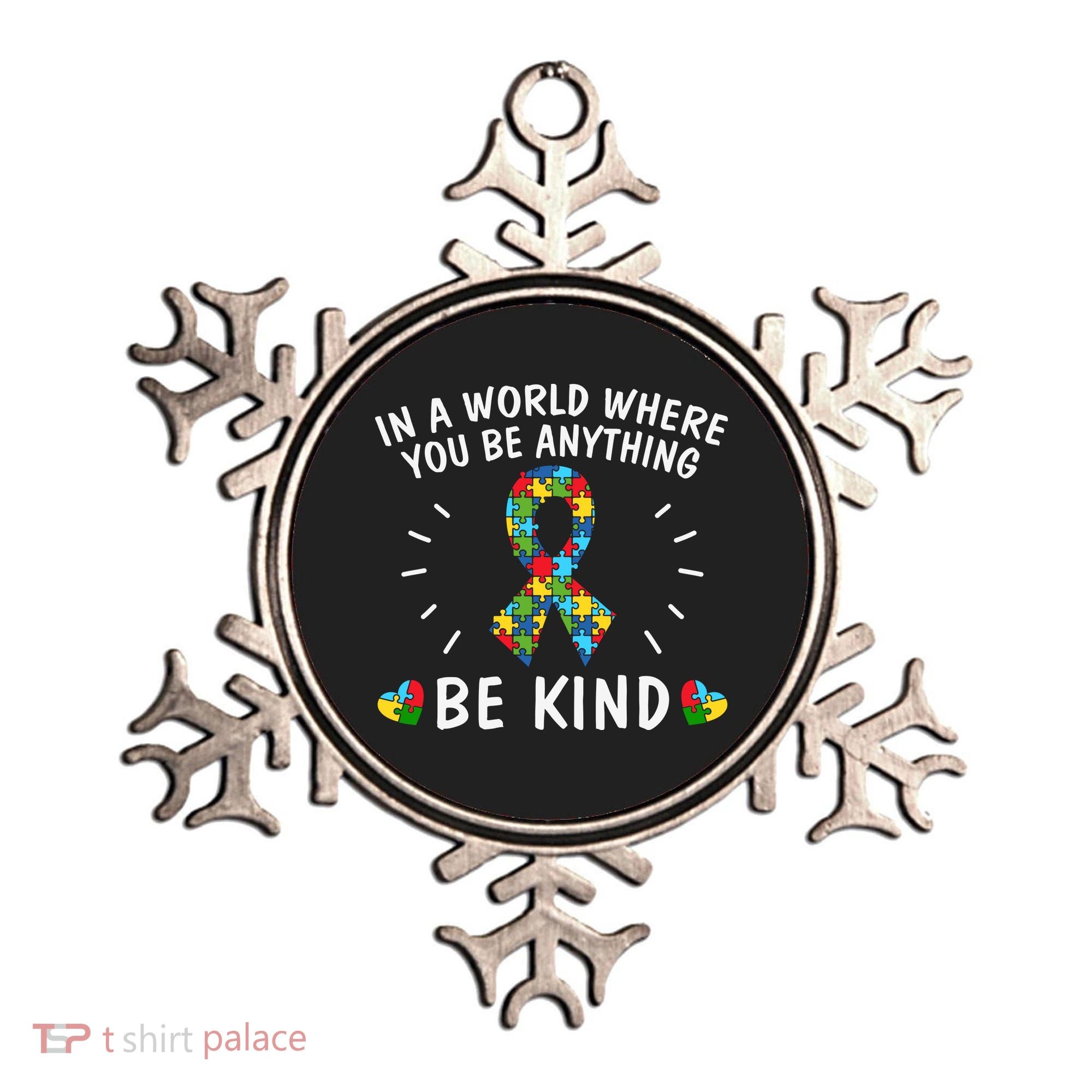 Be Kind Motivational Autism Awareness Slogan Autism Puzzle Message Ornament
