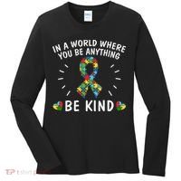 Be Kind Motivational Autism Awareness Slogan Autism Puzzle Message Women's Long Sleeve Shirt thumb 0