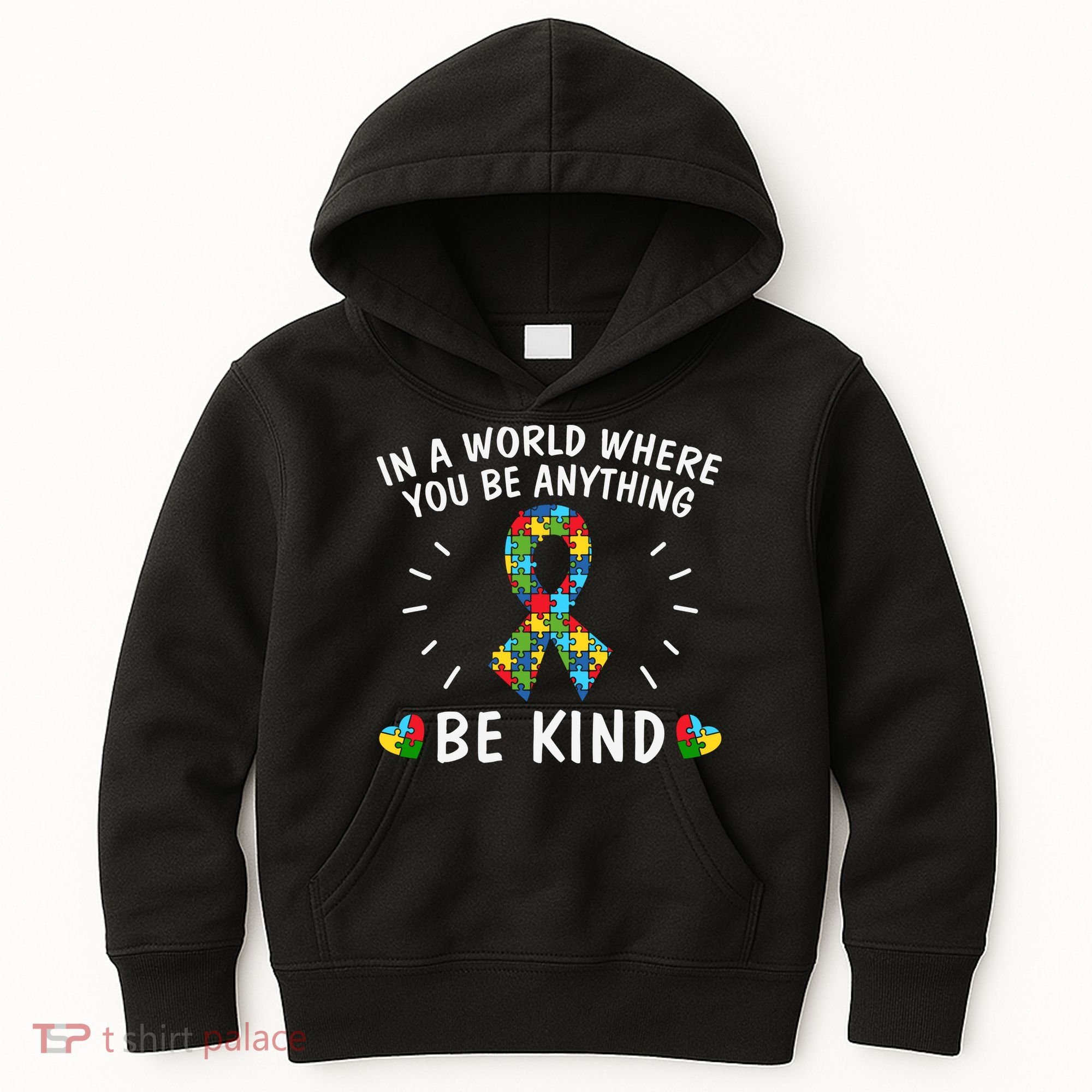 Be Kind Motivational Autism Awareness Slogan Autism Puzzle Message Kids Hoodie