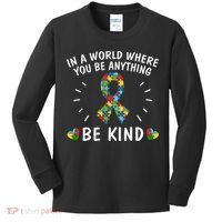 Be Kind Motivational Autism Awareness Slogan Autism Puzzle Message Kids Long Sleeve Shirt thumb 0