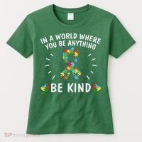 Be Kind Motivational Autism Awareness Slogan Autism Puzzle Message Women's T-Shirt thumb 0