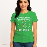 Be Kind Motivational Autism Awareness Slogan Autism Puzzle Message Women's T-Shirt thumb 4
