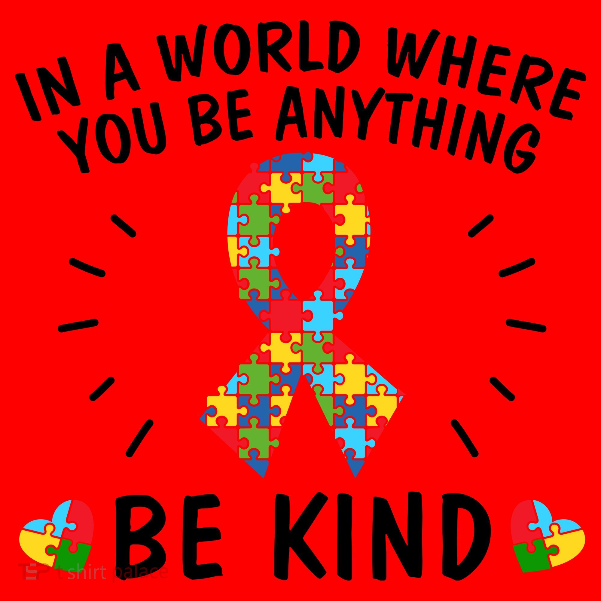 Be Kind Motivational Autism Awareness Slogan Autism Puzzle Message Santa Hat
