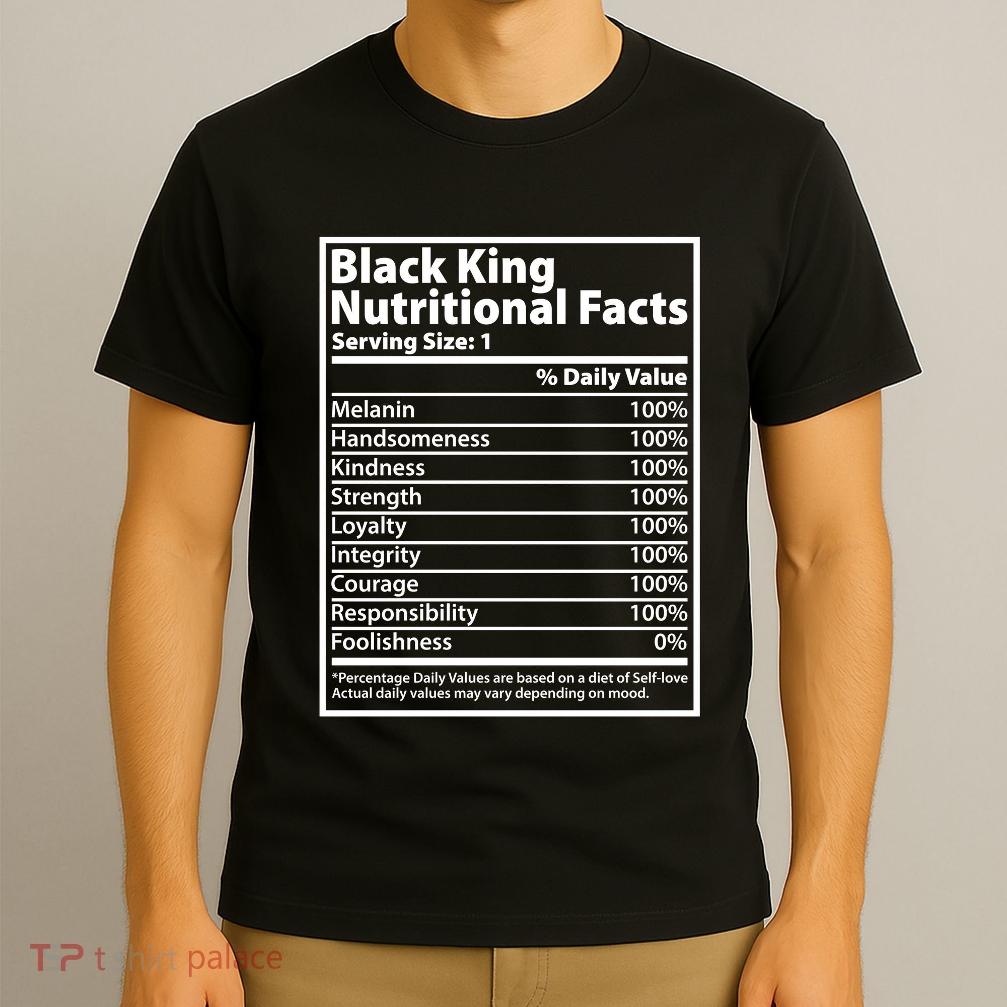 Black King Nutritional Facts Black History Pride T-Shirt