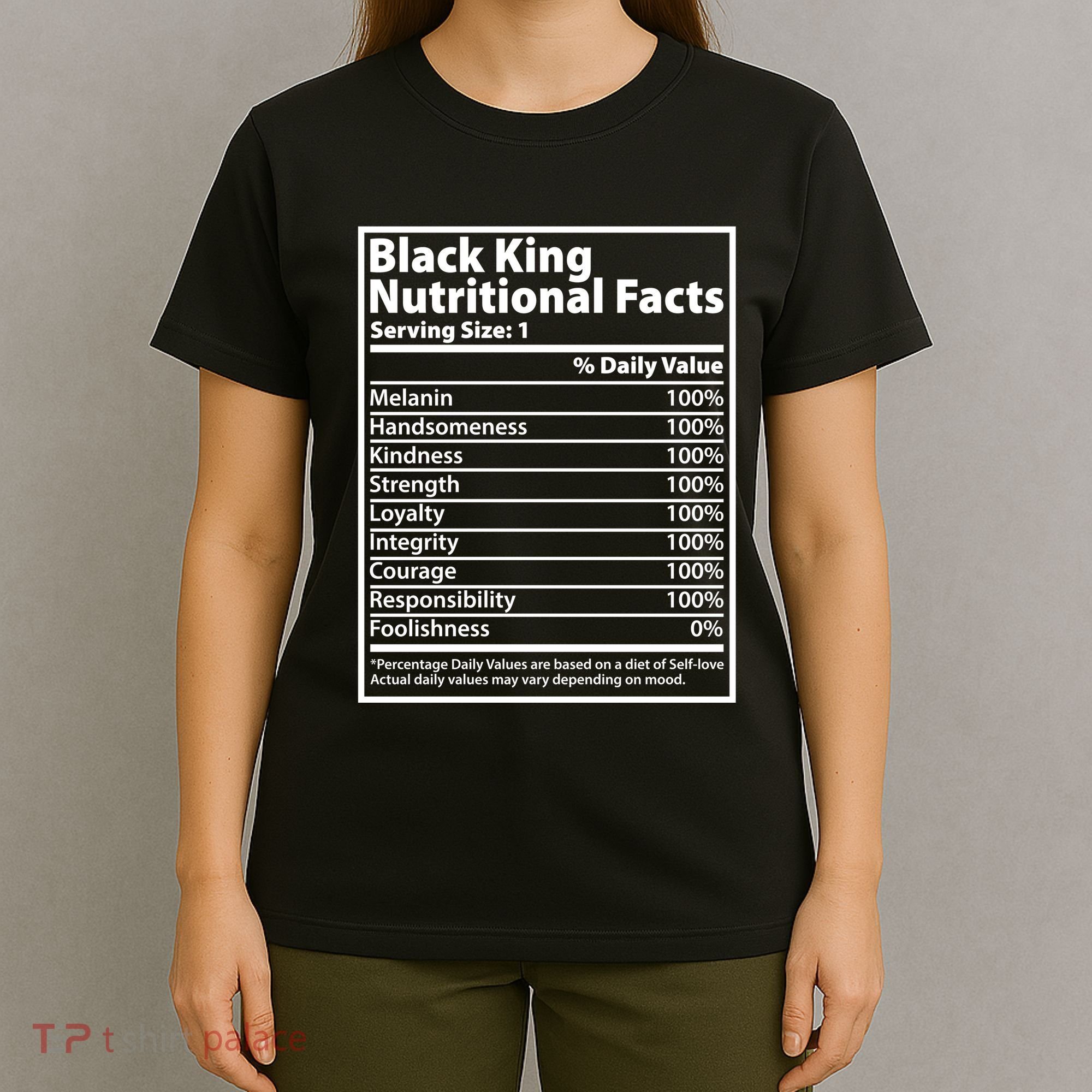 Black King Nutritional Facts Black History Pride T-Shirt