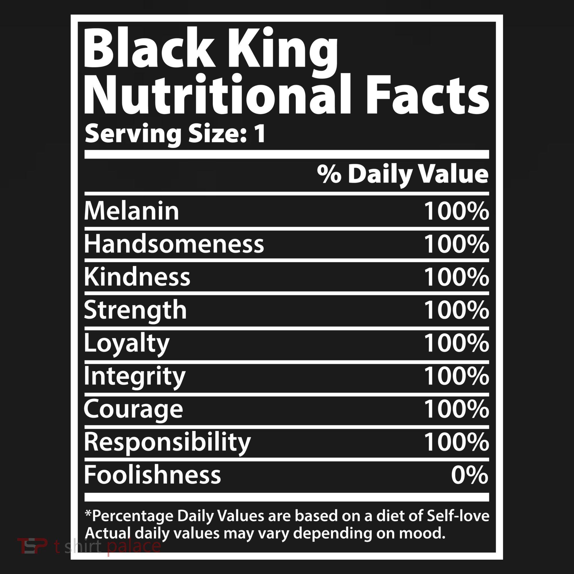 Black King Nutritional Facts Black History Pride Backpack