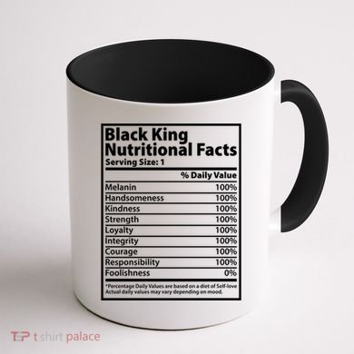 Black King Nutritional Facts Black History Pride Coffee Mug back