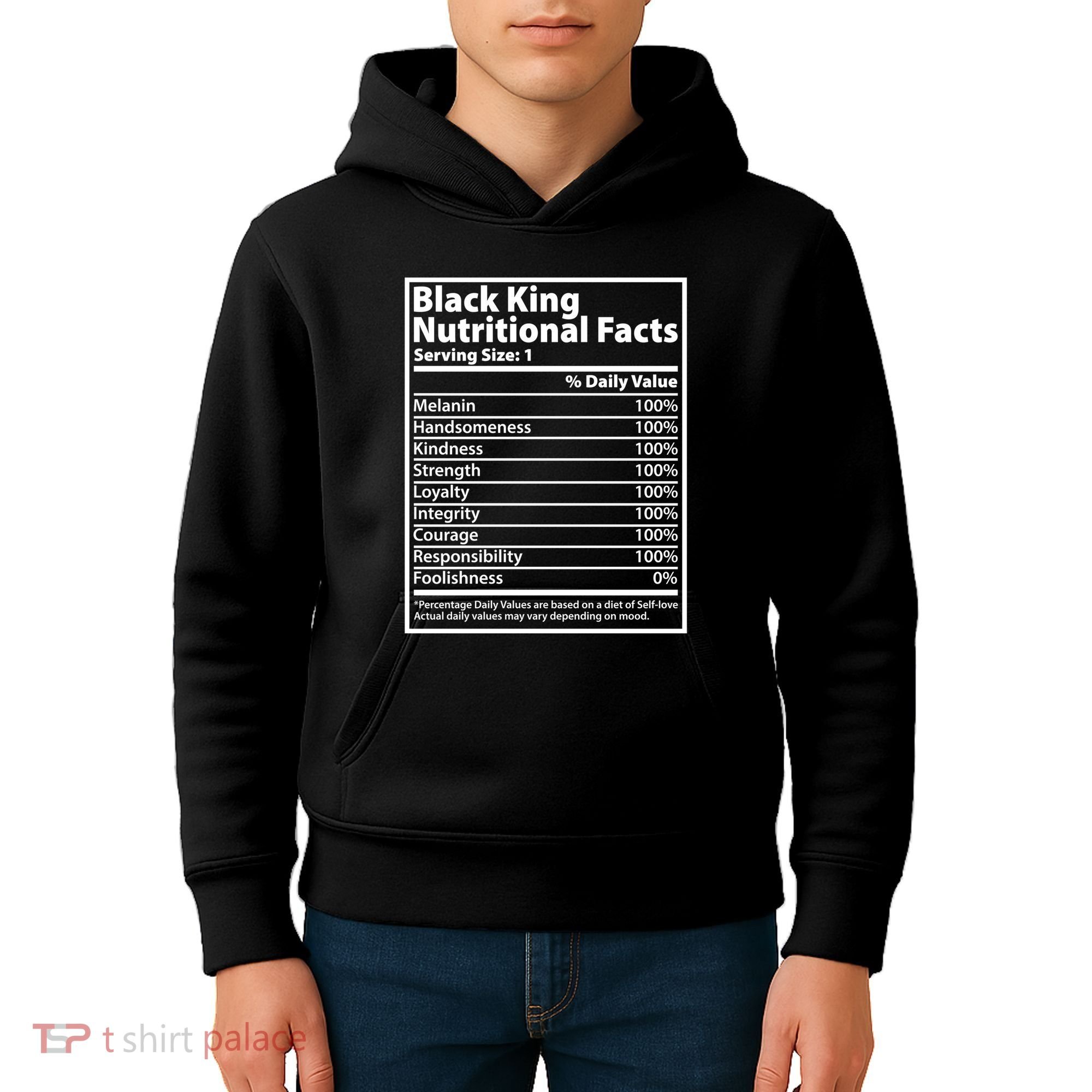 Black King Nutritional Facts Black History Pride Kids Hoodie