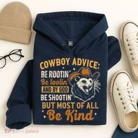 Be Kind Opossum Cow Advice Rootin Tootin Possum Lover Hoodie thumb 4