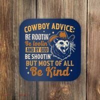 Be Kind Opossum Cow Advice Rootin Tootin Possum Lover Coaster thumb 0