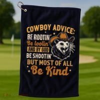 Be Kind Opossum Cow Advice Rootin Tootin Possum Lover Golf Towel thumb 1