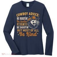 Be Kind Opossum Cow Advice Rootin Tootin Possum Lover Women's Long Sleeve Shirt thumb 0