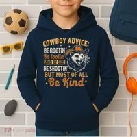 Be Kind Opossum Cow Advice Rootin Tootin Possum Lover Kids Hoodie thumb 2