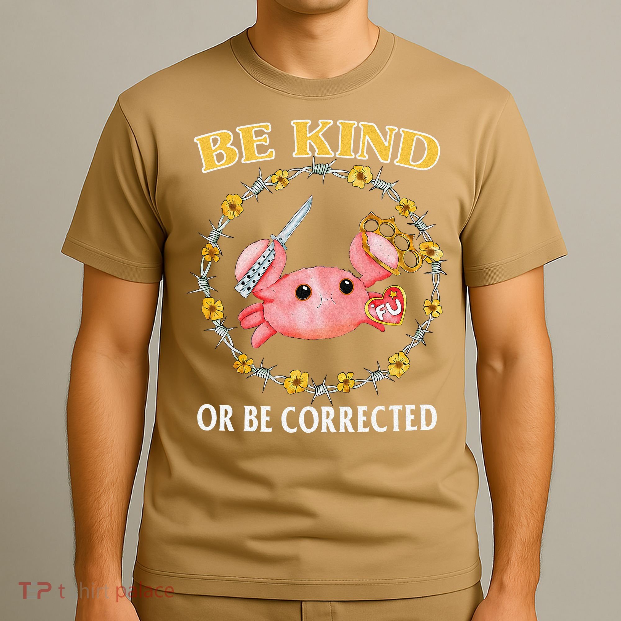 Be Kind Or Be Corrected Funny Crab Meme 1 T-Shirt