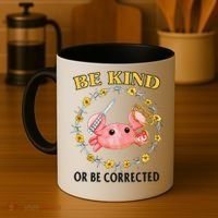 Be Kind Or Be Corrected Funny Crab Meme Coffee Mug thumb 4